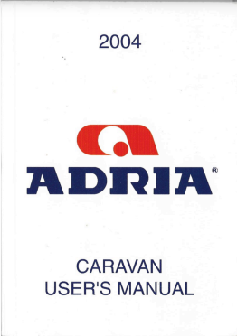 2004 Adria Caravan Handbook PDF