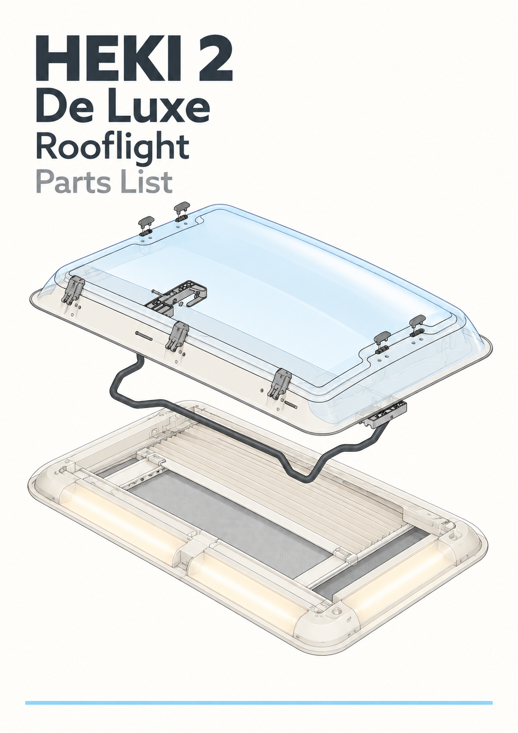 Heki 2 De Luxe Caravan Rooflight Parts List & Technical Drawings