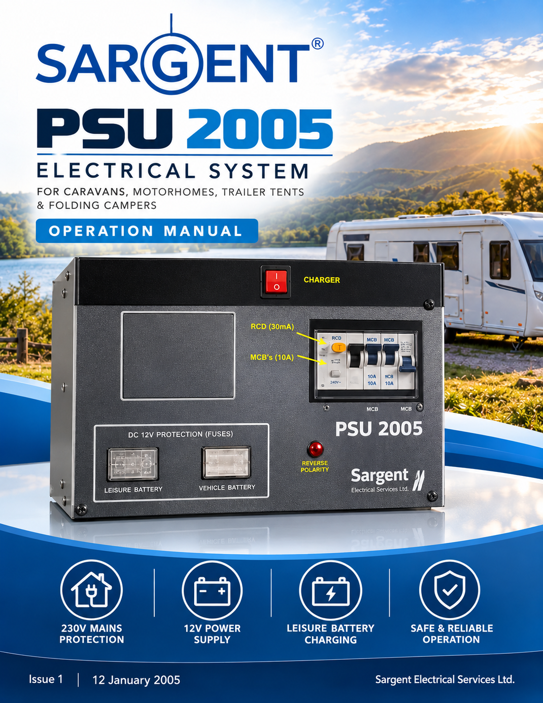 Sargent PSU2005 Caravan & Motorhome Power Supply Unit Instruction Manual