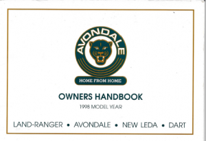 1998 Avondale Caravan Handbook