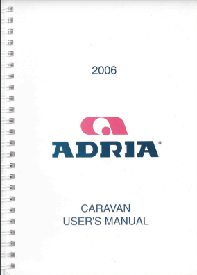 2006 Adria Caravan Handbook PDF