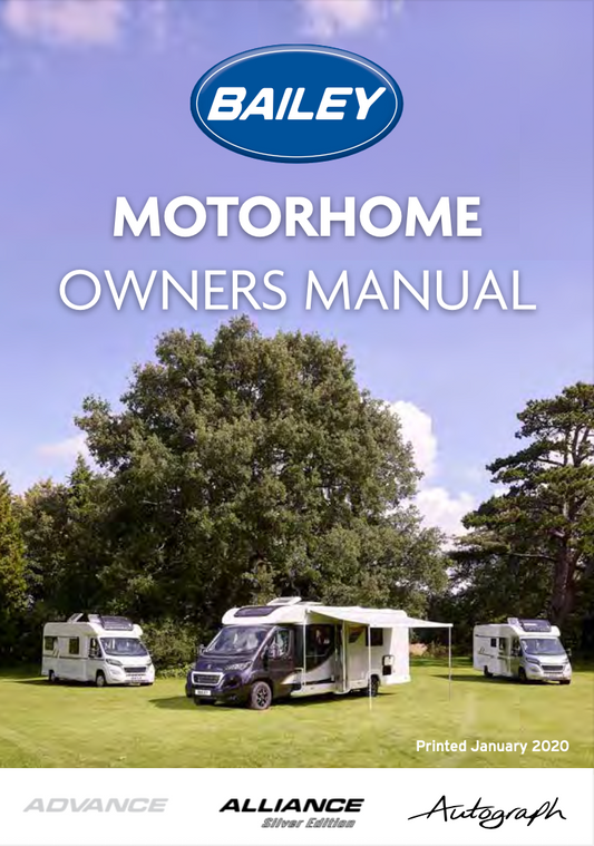 2020 Bailey Advance, Alliance Silver Edition & Autograph Motorhome Handbook PDF