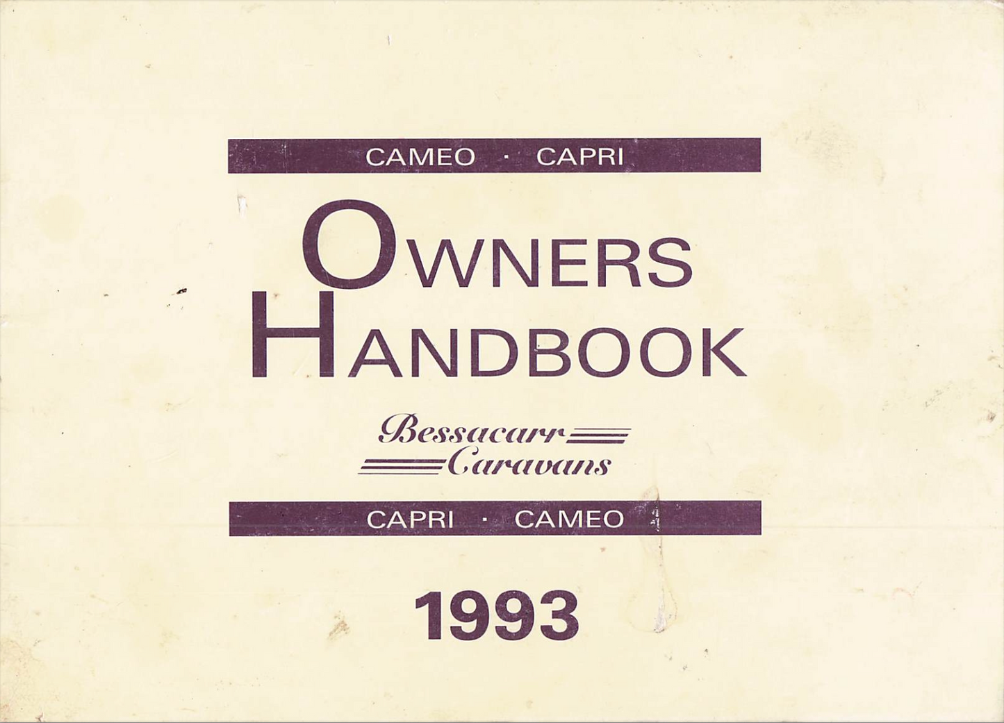 1993 Bessacarr Caravan Handbook PDF