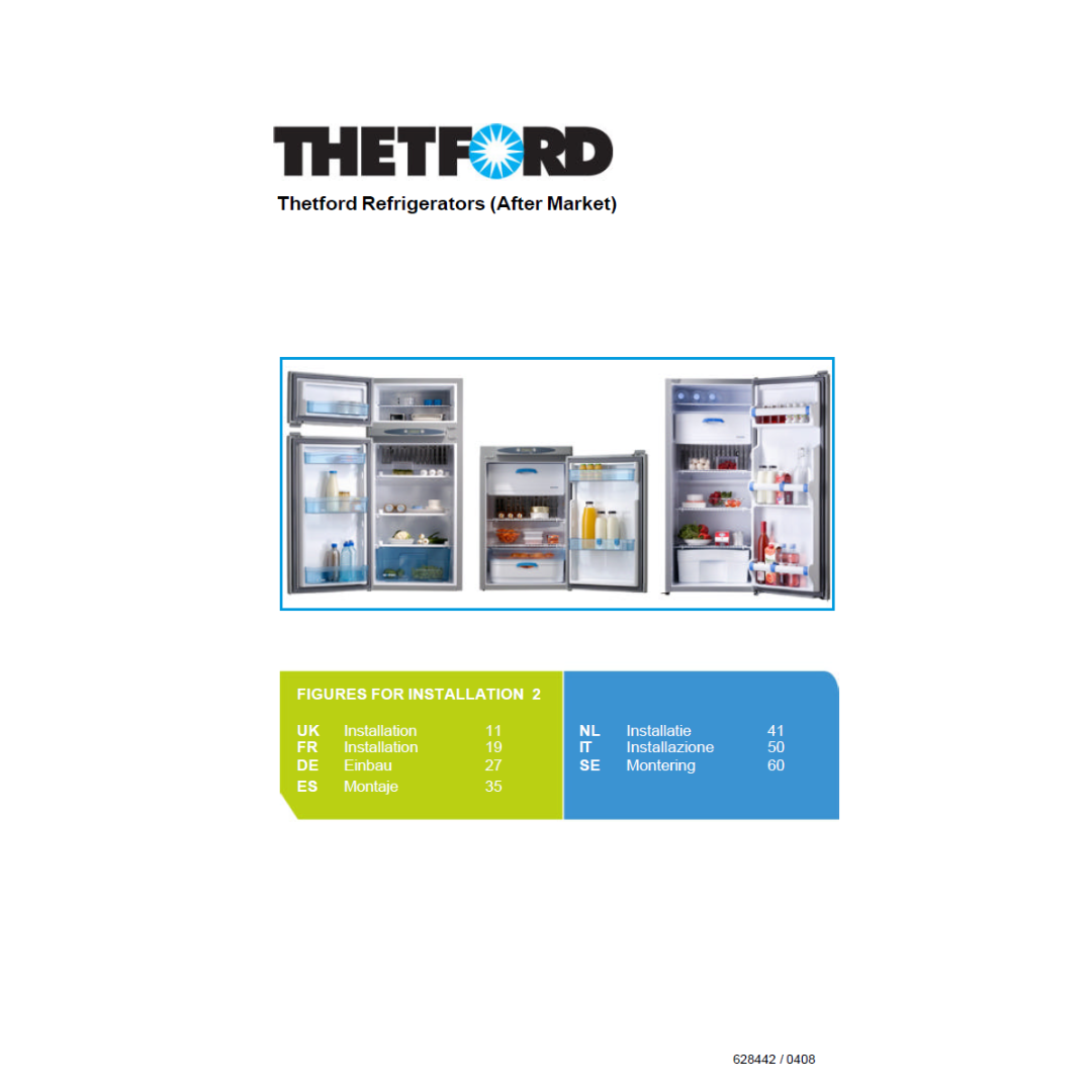 Thetford N80 N100 N145 N180 Caravan Fridge Installation Manual