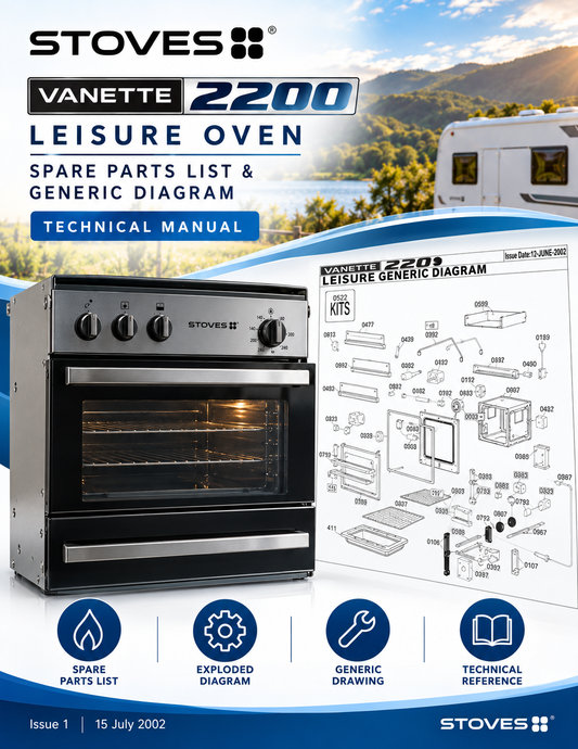 Stoves Vanette 2200 (OGOGI) Caravan Oven Parts List & Exploded Diagram
